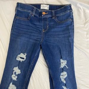 Abercombrie Kids skinny dark wash jeans.